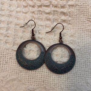 Blue Boho Hoop Earrings